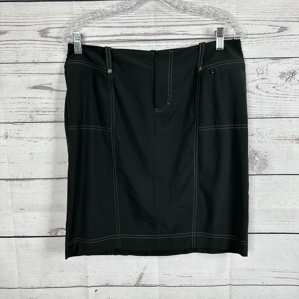 Athleta Skirt Womens 6 Black Zip Pencil‎ Short Athleisure Tennis Pickleball